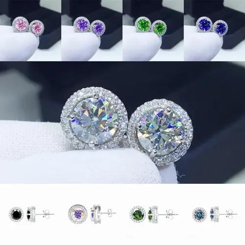 【2026 Must-Have】 S925 Silver Versatile Moissanite Stud Earrings - Dual Style (Combined Setting/Stud), 0.3Ct-2Ct Sizes, Authentic Certificate, Elegant Daily Design, Ideal Xmas/Mother’s Day Gift for Females, DealsForYouDays Special