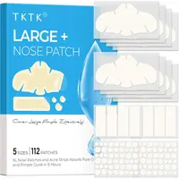 TKTK Hydrocolloid Nose Patches, XL Nose Pore Strips 91 x 48 mm, Large Hydrocolloid Acne Pimple Patches for Face, Cover Zit Blemishes & Absorb Oil (Nose Contoured, Strip, Dots 5 Sizes 112 Count)  #mothersdaygift  #Summervibes   DealsForYouDays