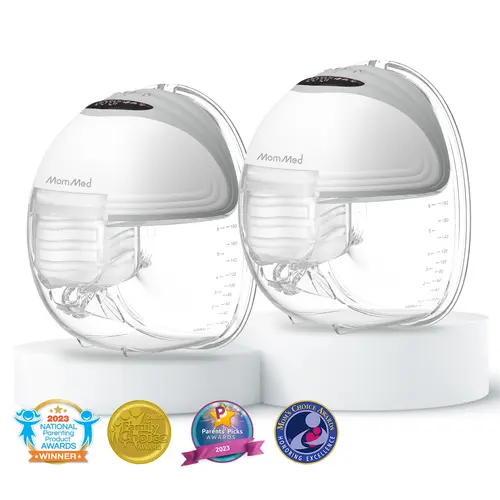 MomMed S21 Hands-Free Wearable Electric Breast Pump (24mm Flange) - Strong Suction, Low Noise, Portable Breastfeeding Supplies for Hands Free Pumping, Baby Shower Gift Idea