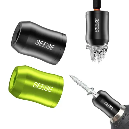 SEESE 2PCS Strong Magnetic Screw Rings – Universal 1/4 Inch (6.35mm) Fit for Hex Screwdrivers & Power Drill Bits Holiday gifts, Halloween gifts
