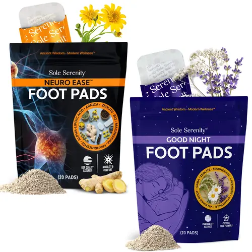 Sole Serenity Neuro Ease + Good Night Sleep Detox Foot Pads - 2 Pack Bundle