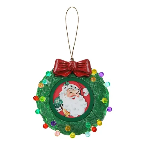 Mr. Christmas 3 in. Green Wreath Recordable Ornament