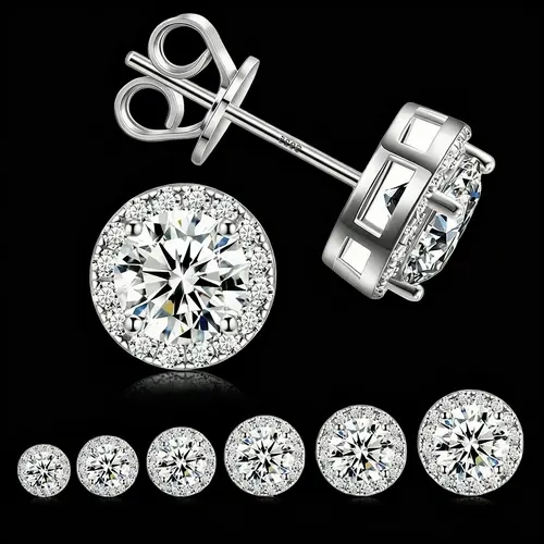 2026 New S925 Silver Premium Moissanite Clip Earrings - 1-2ct Round/Square Cut, Classic Appeal, Combined Setting, Drop Earrings, Hoop, Genuine Certificate, Fresh Design, Classy Outfit Fit, Dealsforyoudays Gift, Adult Women Target