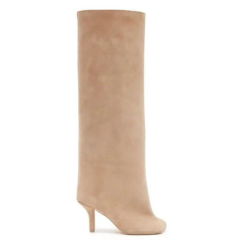 AMNINUGAL Women's Knee High Boots Square Toe Kitten Heel Stiletto Heeled Boots For Woman Wide Calf Long Boots Heeled Slouchy Formal Shoes Winter Boots, Footwear, Heels