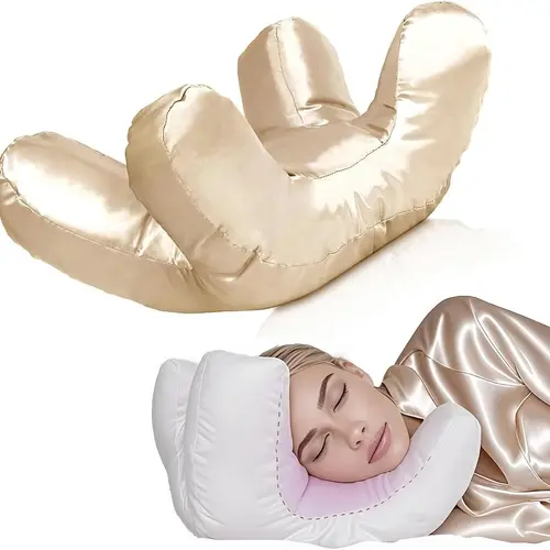 Face Massage Pillow with Washable Silk Pillowcase, Soft High-Quality Beauty Pillow with Plush Silky Polyester Filling for Ultimate Sleeping Comfort