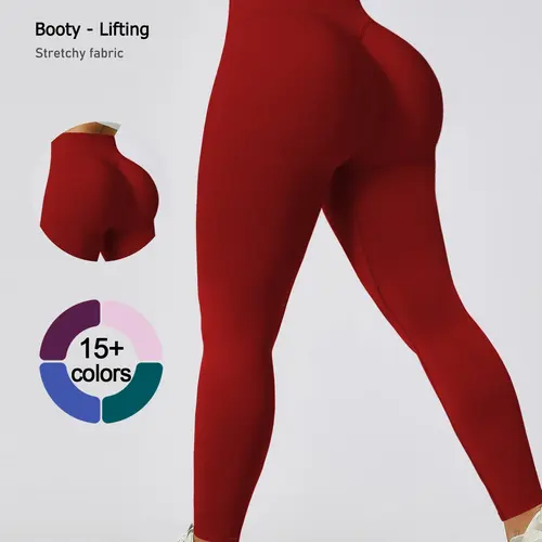 Women's Seamless High-Waisted Sporty Leggings, Activewear Bottoms, Activewear for Fitness, Tight-Fitting Knit Fabric, Butt-Lifting Yoga Pants for All Seasons