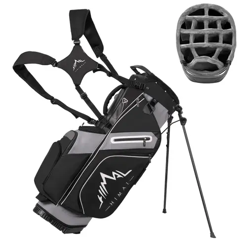 Unisex 14-Way 420D Nylon Golf Stand Bag for Adults, Golf Accessories with Full-Length Dividers, Interchangeable PE-Padded Straps, Stabilizing Kickstand, Plush-Lined Top, Water-Resist Cover, 10-Pocket Order