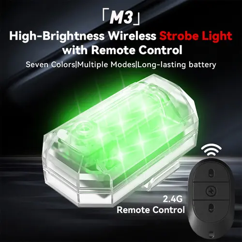 Wireless RGB LED Decorative Plastic Car Accessories Lamp - Multifunctional LED, High Brightness Strobes, USB Rechargeable Lighting, Cool Decorations for Cars, Bikes