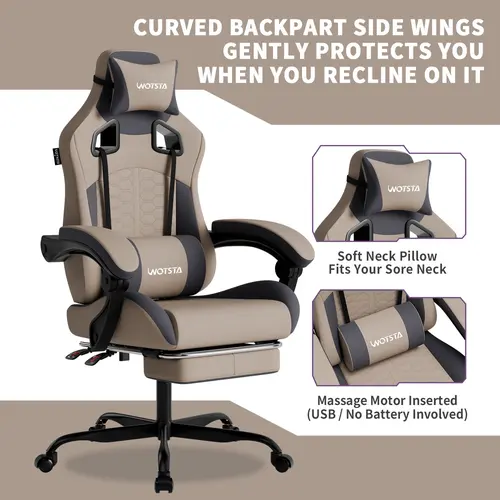 SUIKDA Gaming Chair,Ergonomic Gaming Chair High Back Office Chair with Lumbar Support and Adjustable Armrests 360° Swivel Racing Chair