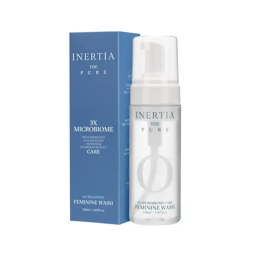 [24HR Freshness] INERTIA The Pure 3X Microbiome pH-Balanced Feminine Wash with Pre & Probiotics, Mannose & Cranberry Extract, 150ml, Hypoallergenic & Safe for Daily Use