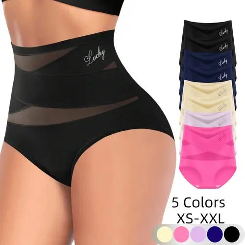 SummerVibes Lady's High-Rise Seamless Polyester Briefs - Buttery-Soft Silky Gentle Support Basic Panty, Comfortable Stretchy Breathable Lightweight Smoothing Fit Everyday Multi-Pack Outfits Underwear