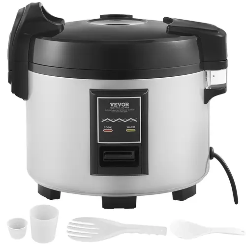 VEVOR Commercial Rice Cooker & Warmer, 60-Cup Capacity, 13L/13.74Qt Nonstick Easy-to-Clean Inner Pot, 3D Efficient Heating, Fast Cooking, 12-Hour Keep Warm, High-Quality Materials, 1-Touch Control, Durable Build, Includes Rice Cup & Paddle for Restaurants