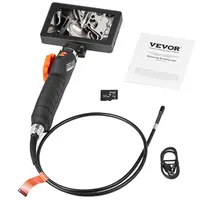 VEVOR Flexible Borescope Digital Camera Diagnostic Tool - 6.4mm/0.25in Slim Dual-Articulation IP67 Lens Fits Tiny Gaps, 5” IPS HD Screen, 8X Magnification, 8 LED Dark Light, 32G USB, 180° Articulation, 4-6h Continuous Use, for Auto/Plumbing