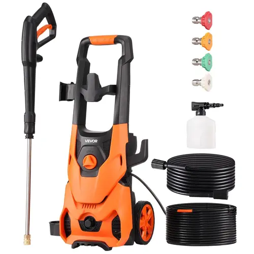 【DealsForYouDays】VEVOR Electric Pressure Washer, Max 2000 PSI and 2.8 GPM, High Power Pressure Cleaning Machine with 4 Quick Connect Nozzles and a Foam Cannon, Ideal for Cars/Fences/Driveways/Patios/Home Cleaning,father'sdaygifts