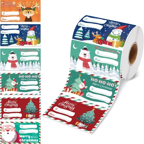 500 PCS Christmas Gift Tags - Gift Tags for Christmas Presents | Christmas Gifts for Women Men Mom - Christmas Wrapping Paper - Christmas Decorations,2.95 x 1.6 Inch