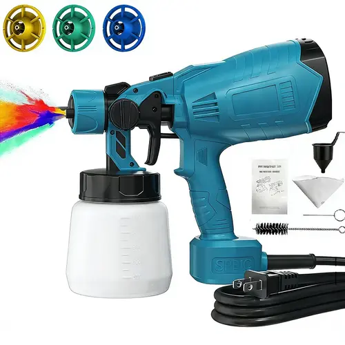 Electric Paint Sprayer for Home DIY - 3 Nozzles & Spray Patterns, Easy Clean Paint Gun for Walls, Furniture & Fences