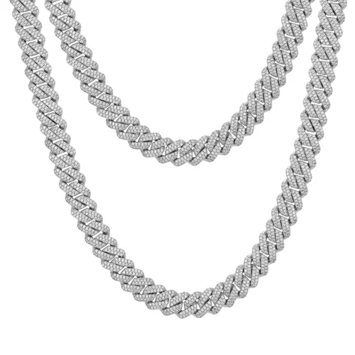 【#CMN4】UCCIYO 10mm  14mm New Arrival VVS Lab-Created Moissanite Iced Out Copper Moissanite Cuban Chain Miami Necklace Fashion Trend  Hip Hop Rapper Jewelry N90【#CMN4】