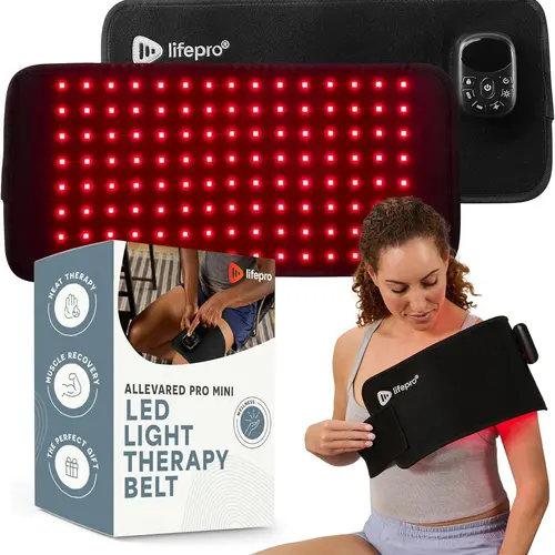 LifePro Allevared Pro Mini LED Light Therapy Belt – HSA/FSA Eligible – 660nm & 850nm Red Light Therapy Wrap for Body, Muscle Comfort & Recovery Support