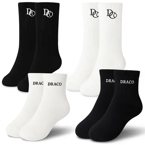 4 Pack Socks – 2 Ankle + 2 Calf | Breathable Cotton Blend, Cushioned Sole for All-Day Comfort | Unisex Everyday Wear, Moisture-Wicking, Durable & Soft | Perfect Pair with Slides, Sneakers & Streetwear Outfits