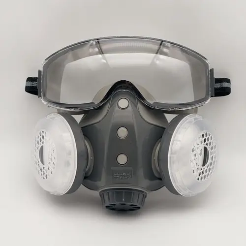 Upgraded Reusable Dustproof Anti-Gas Respirator Mask with Two Filters, Dustproof Safety Mask Full Face Protection for Painting Spraying Chemicals Construction Dustproof Gasproof Mask