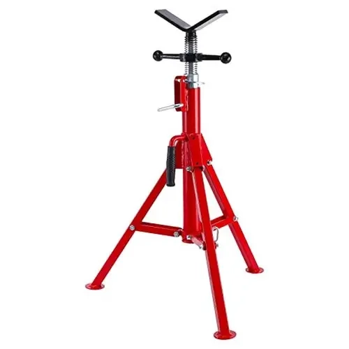 GARVEE Carbon Steel V-Head Foldable Jack Stand - 2500 lbs Load Capacity, 1/8-12 in Pipe Compatibility, Widened Footpads, Easy Adjust Specialty Mechanic Hand Tools, 28 lbs, Durable Car Repair Tools for Heavy Duty Automotive Support