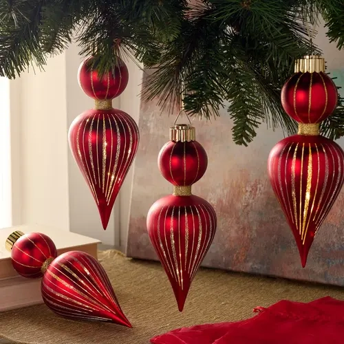 Set of (4) 9.5" Starry Night Ornaments w/ Sheer Bags by Valerie