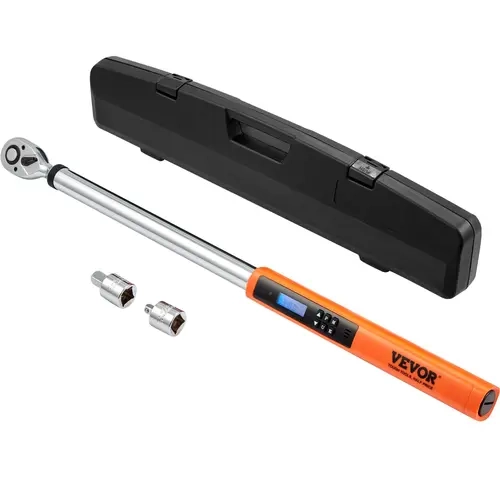 【toolupgrade】VEVOR 1/2" Drive Digital Torque Wrench Kit, Mechanic Tools with 25-250ft.lb/34-340n.m Feet-Lbs/Nm Range, ±2% Accuracy, Rust Resistant, 3-Mode Adjustable, Preset Memory, LED Buzzer Calibration