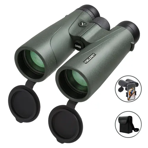 Yoelerey 15x52 UHD High Definition Binoculars for Adults - Fully Multi-Coated, High-Powered, Day/Night Vision, iPhone Ready, with Phone Adapter, Case, Quick-Release Straps, Cloth - for Dads Who Love Hunting & Stargazing