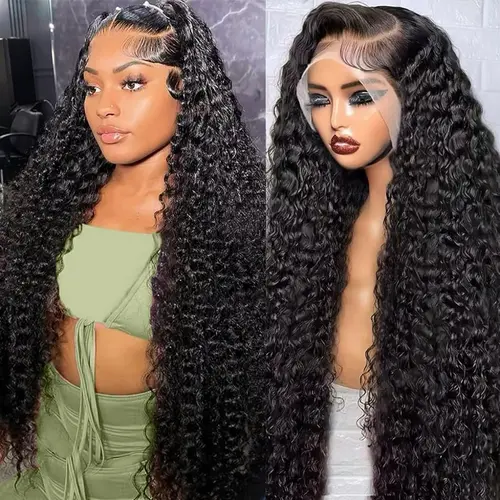 【30 in $88】Imani Hair Women's 32in Deep Wave 13x6 Lace Front Human Hair Wig, 180% Density Natural Black, Heat Resistant, Pre-Bleached Lace, Back-to-School Curly Wig #sohochic #tiktokshopstockup, Human Hair Wigs