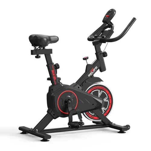 RELIFE Mini Exercise Bike - Compact Stationary Home Fitness Equipment, Silent Belt Drive Cardio Trainer for Small Spaces with Adjustable Seat, Smooth Pedals, Home Workout Workout Gear