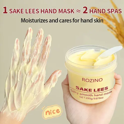 Rozino Sake Lees Silkysmooth Hand Mask - 280g Gentle Moisturizing Hand Moisturizer, Hydrating Conditioning Treatment, Anti-Crack Care for Silky, Youthful Skin