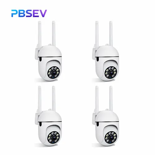 PBSEV 4-Pack Ultra HD 1080P Panoramic WiFi Surveillance Cameras - 4-Channel AI Home Camera Security System, C31W Indoor Ceiling Mount Cam, Built-in Light, Motion Sensor, Cruise Patrol Loop, 2-Way Talk, Micro SD Support, Automatic Color Night Vision