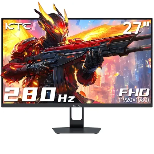 Ktc 27" FHD Gaming Monitor - VA Panel, 1920*1080@280Hz Resolution, 1ms Response Time, 4000:1 Contrast Ratio, 1*DP 1.4@280Hz & 2*HDMI 2.0@240Hz Ports, 3-Year Warranty for Gaming Setups (26-28 Inches FHD Monitor)