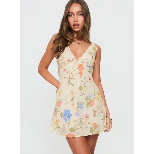 Pennie Bias Mini Dress Cream / Floral