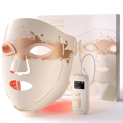 RENPHO Artemis Red Light Therapy Mask 3 Light Modes with 850nm Near-Infrared Red Light (NIR), Gift Choice for Women Mom Wife Rechargeable LED Face Mask Anti-Aging Skincare at Home and Travel, SummerVibes