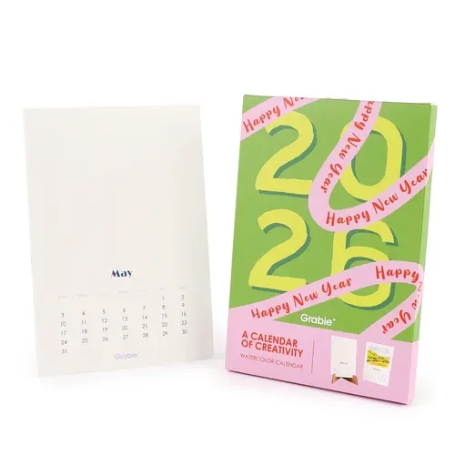 Grabie 12-Month Watercolor Calendar Set For 2026, Back to School, Class Reward Gift Idea