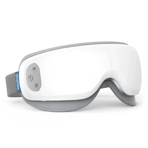 Renpho Eyeris Zen Rechargeable Silent Wireless Fast-Charging Face/Eye Massager - Adult Self-Care Heated Mask, Migraine Aid, Heat Eases Strain, Temple Targeting, Dry Eyes Relief, Lightweight Cushioned Cool Gift for Burnout Recovery, Mental Reset, Birthdays