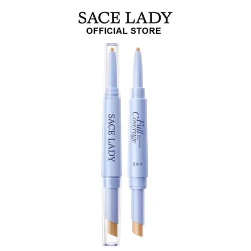 Sace Lady 2-in-1 Solid Acne Concealer Pen - 0.07 fl oz Dual-End Stick with Beeswax, Centella Extract, Oil-Free, Blendable, Waterproof, Sweatproof, Lightweight, Comfy All Day, Longwearing, Precise for Bright Undereye, All Skin Types (#02 Natural)