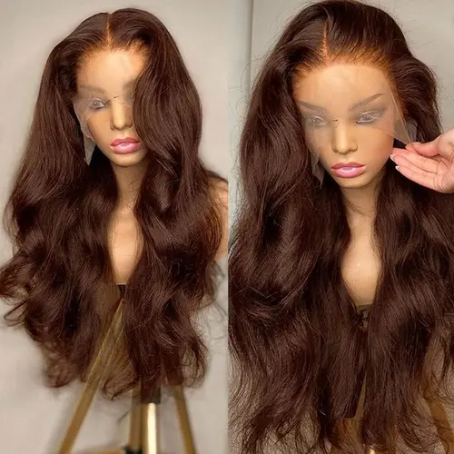 BLING HAIR Brown Body Wave 13x4 / 13x6 Lace Frontal Wig, Real Human Hair for Women with a Pre-Plucked Ear-to-Ear Hairline, Heat Safe, Human Hair Wigs, Female, 13X6 Human Hair Wig