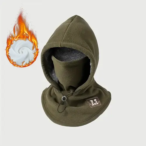 One-piece flannel warm mask hat, outdoor cycling windproof and cold autumn and winter style, warm hat with neck mask