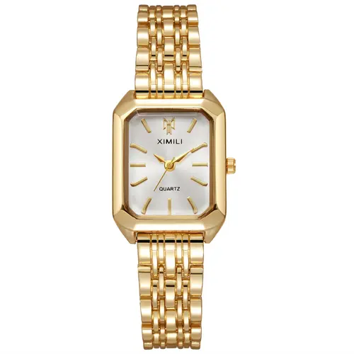 summervibes Gifts Luxury Ladies Fashion Quartz Watch Simple Scale Square Quality Gold Plated Women Watches Business,Gift with Box