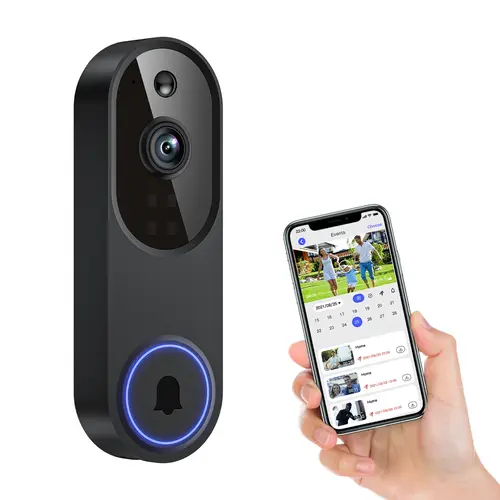 Wireless Smart Security Doorbell Camera, 1080P, AI Human Detection, Human-Only Alerts, Smart Motion Sensing, Night Vision, Instant Alerts, 2-Way Audio, 2.4G WiFi Only, Easy Installation, Rechargeable Battery, Optional Subscription, Cloud Storage