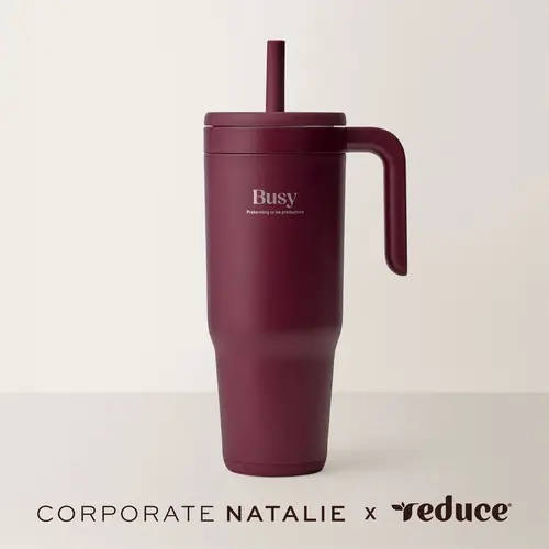 Reduce Chiller 40oz Insulated Spill-Proof Travel Tumbler Large Cold Drink Bottle with Handle for On-the-Go Hydration
