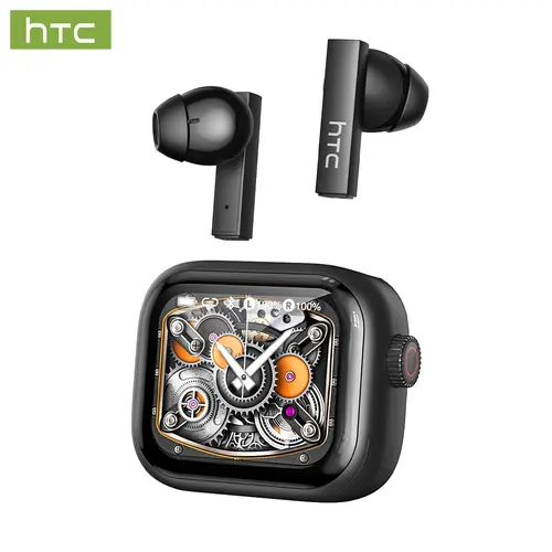 HTC NE40 TWS In-Ear Headphones - Bluetooth 6.0, LED Display, High Fidelity Audio, IPX5 Sweat Proof, Remote Control, Built-in Microphone, Portable, Camera Compatible, for Gaming, Sports