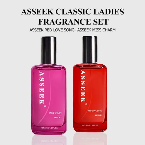 ASSEEK Women's Regular Edition Long-Lasting Liquid Perfume Set (2pcs) - 1.7 fl oz/Bottle, Floral & Fruity Notes (Orchid, Jasmine, Lemon, Brown Sugar Scents), 24 Months Shelf Life, Great Scent for Adults, Ideal for Dating & Daily Use