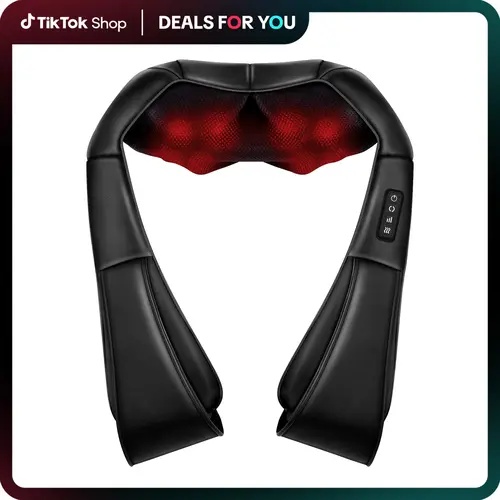 Plug-In Shiatsu Back Neck Massager - Deep Tissue Kneading for Shoulder & Body Muscle Pain Relief, Portable Daily Relaxing Device, Fathers Day Gift Ideas, Mothers Day Mom Gift for Women, Black summerwins,summerwins,father'sdaygifts,summerhairstyles
