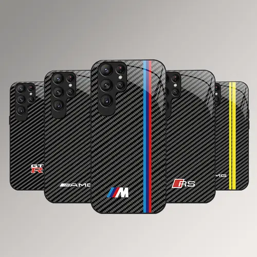Printing effect Carbon fiber texture mirror mobile phone case for Samsung S21/S22/S23/S24/S25/A14/A15/A54 series phone case-995
