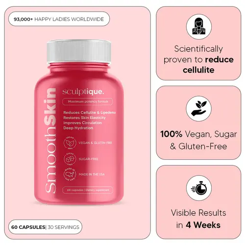 3 x Anti-Cellulite & Lipedema Capsules | Sculptique Smooth Skin Healthcare Fitness