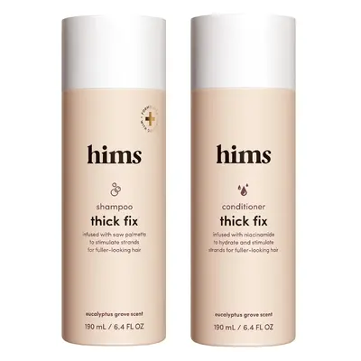 Hims Thick Fix Shampoo and Conditioner Set for Men- Thickening, Moisturizing, Reduces Shedding- Color Safe Hair Loss Shampoo and Conditioner- 2 pack, 6.4oz