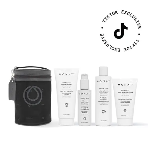 MONAT Bond IQ Repair Haircare System – Fortifying Shampoo, Conditioner, Leave-In Crème & Recovery Serum for Damaged Hair Smooth Peptide